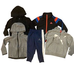 2T Toddler Boy Athletic Lot Zip Up Sweater Hoodie Puma Adidas Gap Joggers Bundle